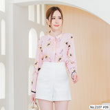 Maristar : No.2107 เสื้อแขนยาวพิมพ์ลาย | Printed Long Sleeve Blouse