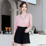 Maristar : No.2088 เสื้อแขนสั้นสีพื้น | Solid Short Sleeve Blouse