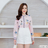 Vertier : No.81060 เสื้อแขนยาวพิมพ์ลาย | Printed Long Sleeve Blouse