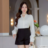 Vertier : No.81088 เสื้อแขนยาวพิมพ์ลาย | Printed Long Sleeve Blouse