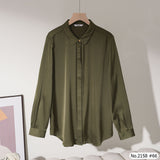 Maristar : No.2158 เสื้อแขนยาวสีพื้น | Solid Long Sleeve Blouse