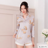 Maristar : No.2155 เสื้อแขนยาวพิมพ์ลาย | Printed Long Sleeve Blouse
