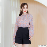 Miss Daisy : No.2102 เสื้อแขนยาวพิมพ์ลาย | Printed Long Sleeve Blouse