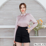 Maristar : No.2101 เสื้อแขนยาวสีพื้น | Solid Long Sleeve Blouse