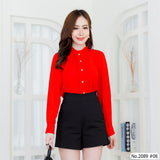 Maristar : No.2089 เสื้อแขนยาวสีพื้น | Solid Long Sleeve Blouse