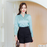 Miss Daisy : No.2108 เสื้อแขนยาวสีพื้น | Solid Long Sleeve Blouse