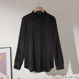 Maristar : No.2158 เสื้อแขนยาวสีพื้น | Solid Long Sleeve Blouse