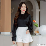 Vertier : No.81088 เสื้อแขนยาวพิมพ์ลาย | Printed Long Sleeve Blouse