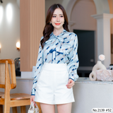 Maristar : No.2139 เสื้อแขนยาวพิมพ์ลาย | Printed Long Sleeve Blouse