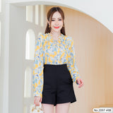 Maristar : No.2097 เสื้อแขนยาวพิมพ์ลาย | Printed Long Sleeve Blouse