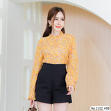 Miss Daisy : No.2102 เสื้อแขนยาวพิมพ์ลาย | Printed Long Sleeve Blouse