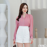 Maristar : No.2112 เสื้อแขนยาวสีพื้น | Solid Long Sleeve Blouse