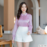 Maristar : No.2133 เสื้อแขนยาวสีพื้น | Solid Long Sleeve Blouse