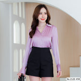 Miss Daisy : No.2120 เสื้อแขนยาวสีพื้น | Solid Long Sleeve Blouse