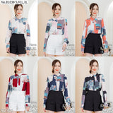 Vertier : No.81039 เสื้อแขนยาวพิมพ์ลาย | Printed Long Sleeve Blouse