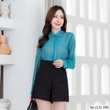 Miss Daisy : No.2123 เสื้อแขนยาวสีพื้น | Solid Long Sleeve Blouse