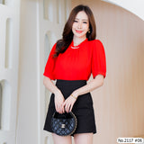 Maristar : No.2117 เสื้อแขนสั้นสีพื้น | Solid Short Sleeve Blouse