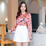 Maristar : No.2139 เสื้อแขนยาวพิมพ์ลาย | Printed Long Sleeve Blouse