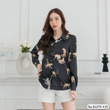 Vertier : No.81079 เสื้อแขนยาวพิมพ์ลาย | Printed Long Sleeve Blouse