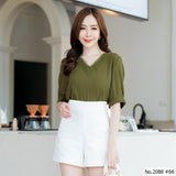 Maristar : No.2088 เสื้อแขนสั้นสีพื้น | Solid Short Sleeve Blouse