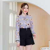 Maristar : No.2107 เสื้อแขนยาวพิมพ์ลาย | Printed Long Sleeve Blouse
