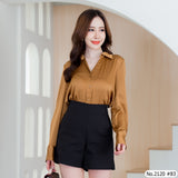 Miss Daisy : No.2120 เสื้อแขนยาวสีพื้น | Solid Long Sleeve Blouse