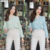 Maristar : No.1907 เสื้อแขนยาวสีพื้น | Solid Long Sleeve Blouse