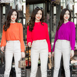 Maristar : No.1943 เสื้อแขนยาวสีพื้น | Solid Long Sleeve Blouse