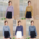 Maristar : No.2059 เสื้อแขนยาวพิมพ์ลาย | Printed Long Sleeve Blouse