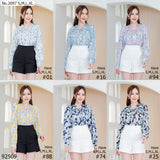 Maristar : No.2097 เสื้อแขนยาวพิมพ์ลาย | Printed Long Sleeve Blouse