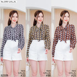 Maristar : No.2090 เสื้อแขนยาวพิมพ์ลาย | Printed Long Sleeve Blouse