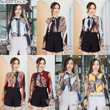 Vertier : No.81037 เสื้อแขนยาวพิมพ์ลาย | Printed Long Sleeve Blouse