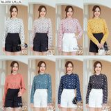 Miss Daisy : No.2058 เสื้อแขนยาวพิมพ์ลาย | Printed Long Sleeve Blouse