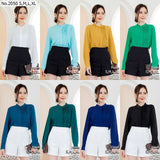 Miss Daisy : No.2050 เสื้อแขนยาวสีพื้น | Solid Long Sleeve Blouse