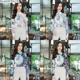 Vertier : No.81035 เสื้อแขนยาวพิมพ์ลาย | Printed Long Sleeve Blouse