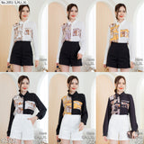 Maristar : No.2051 เสื้อแขนยาวพิมพ์ลาย | Printed Long Sleeve Blouse