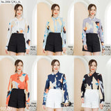 Maristar : No.2056 เสื้อแขนยาวพิมพ์ลาย | Printed Long Sleeve Blouse