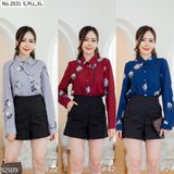 Maristar : No.2031 เสื้อแขนยาวพิมพ์ลาย | Printed Long Sleeve Blouse