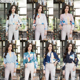 Maristar : No.1969 เสื้อแขนยาวพิมพ์ลาย | Printed Long Sleeve Blouse