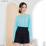 Maristar : No.2039 เสื้อแขนยาวสีพื้น | Solid Long Sleeve Blouse