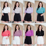 Maristar : No.2121 เสื้อแขนสั้นสีพื้น | Solid Short Sleeve Blouse