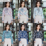 Vertier : No.81036 เสื้อแขนยาวพิมพ์ลาย | Printed Long Sleeve Blouse