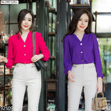 Maristar : No.1947 เสื้อแขนยาวสีพื้น | Soild Long Sleeve Blouse