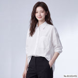 Vertier : No.81101 เสื้อแขนยาวสีพื้น | Solid Long Sleeve Blouse