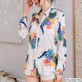 Maristar : No.2160 เสื้อแขนยาวพิมพ์ลาย | Printed Long Sleeve Blouse
