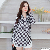 Maristar : No.2130 เสื้อแขนยาวพิมพ์ลาย | Printed Long Sleeve Blouse