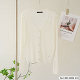 Vertier : No.1303-0006 เสื้อแขนยาวสีพื้น | Solid Long Sleeve Blouse