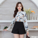 Maristar : No.2127 เสื้อแขนยาวพิมพ์ลาย | Printed Long Sleeve Blouse