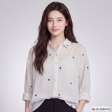 Vertier : No.81106 เสื้อแขนยาวพิมพ์ลาย | Printed Long Sleeve Blouse