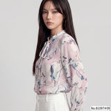 Vertier : No.81097 เสื้อแขนยาวพิมพ์ลาย | Printed Long Sleeve Blouse